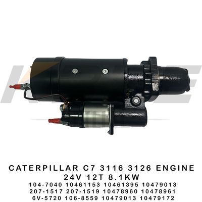 6V-5720 106-8559 CAT C7 3116 3126 ENGINE 24V 12T 8.1KW STARTER MOTOR 104-7040 10461153 10461395 207-1517 207-1519 FOR E320 E322 E325 EXCAVATOR