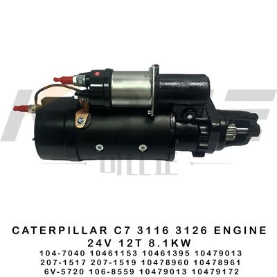 6V-5720 106-8559  C7 3116 3126 ENGINE 24V 12T 8.1KW STARTER MOTOR 104-7040 10461153 10461395 207-1517 207-1519 FOR E320 E322 E325 EXCAVATOR